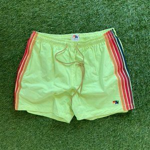 Aviator Nation 5 Stripe Flex shorts - Highlighter